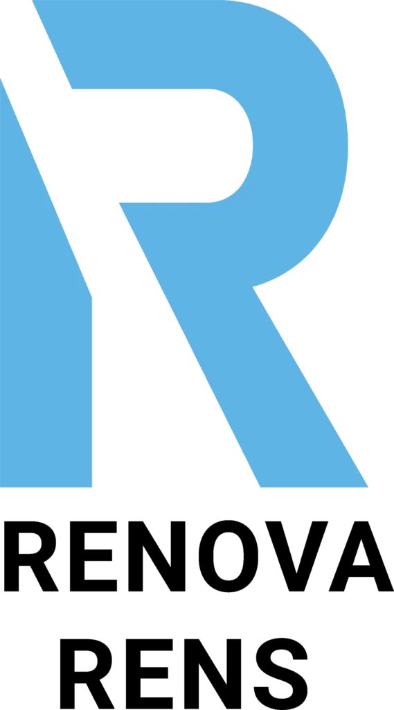 Stiliseret blå og sort bogstav R logo